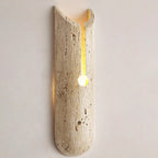 Traditional Japanese Travertine Elliptical Wall Light