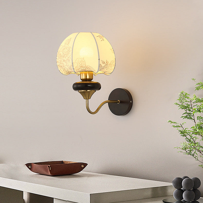 Traditional Pattern Fabric Wall Light
