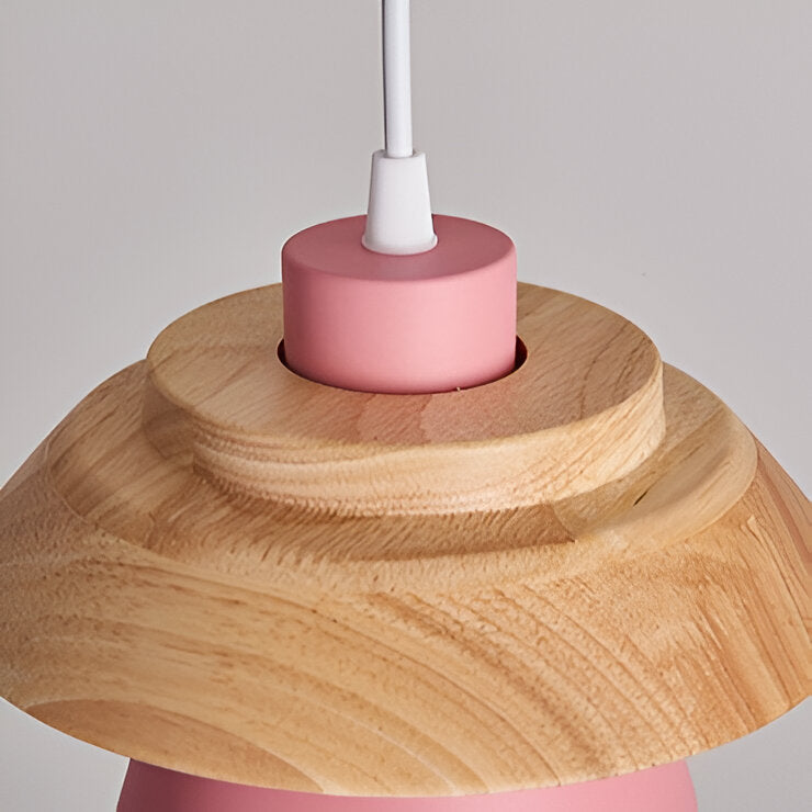 Macaroon Nordic Wood Color Pendant Light