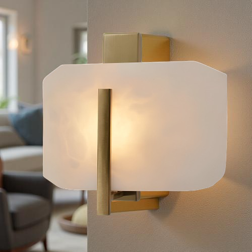 Nordic Natural Alabaster Stone Square Wall Light
