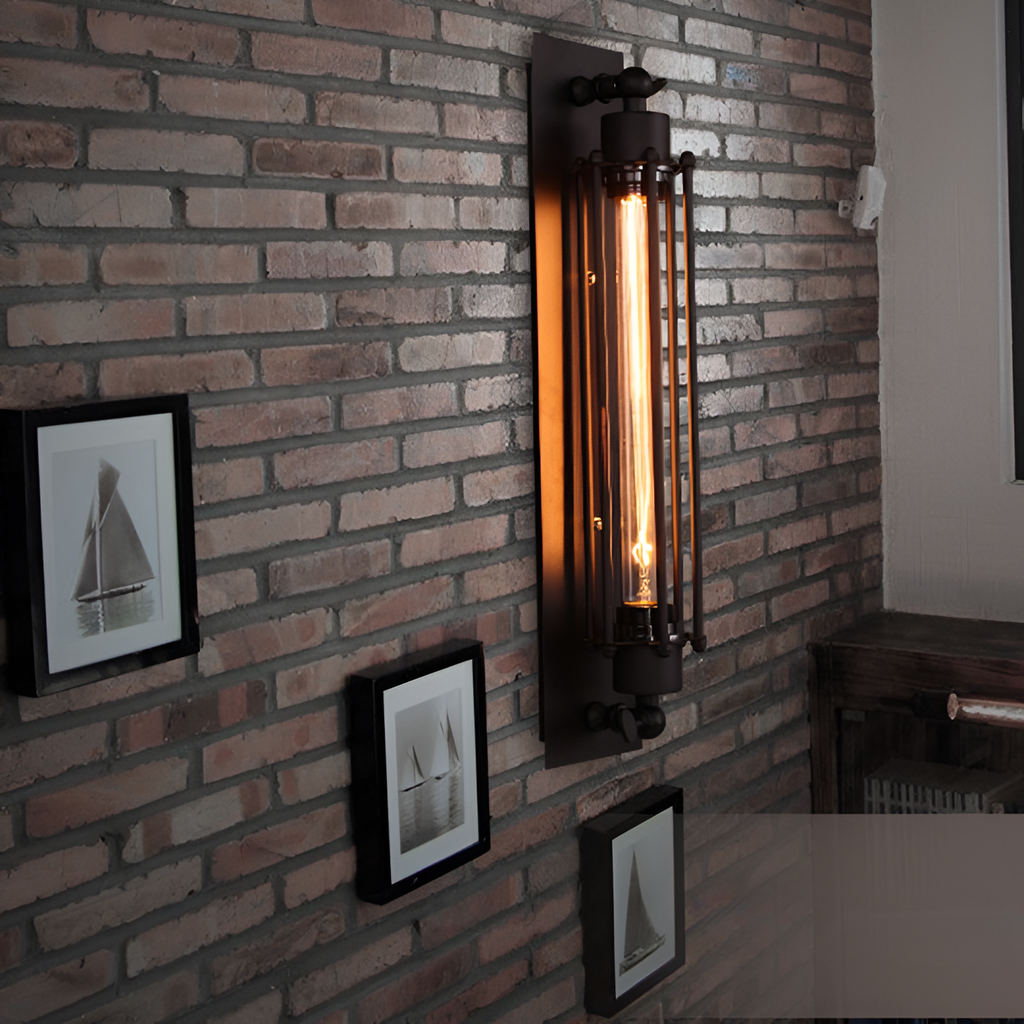 Retro Industrial Edison Long Flute Wall Light
