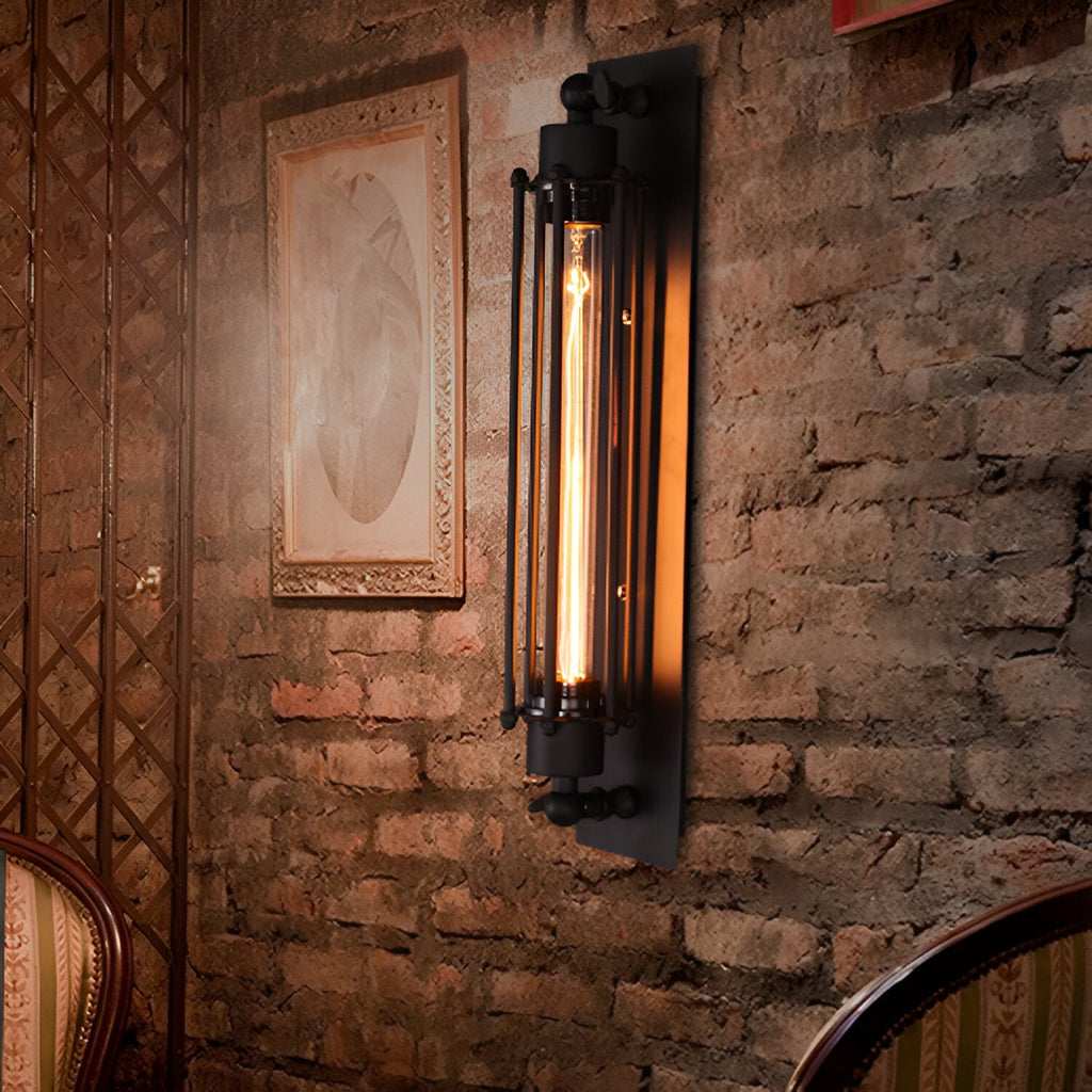 Retro Industrial Edison Long Flute Wall Light