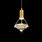 Diamond-Shaped Copper Crystal Pendant Light