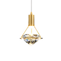 Diamond-Shaped Copper Crystal Pendant Light