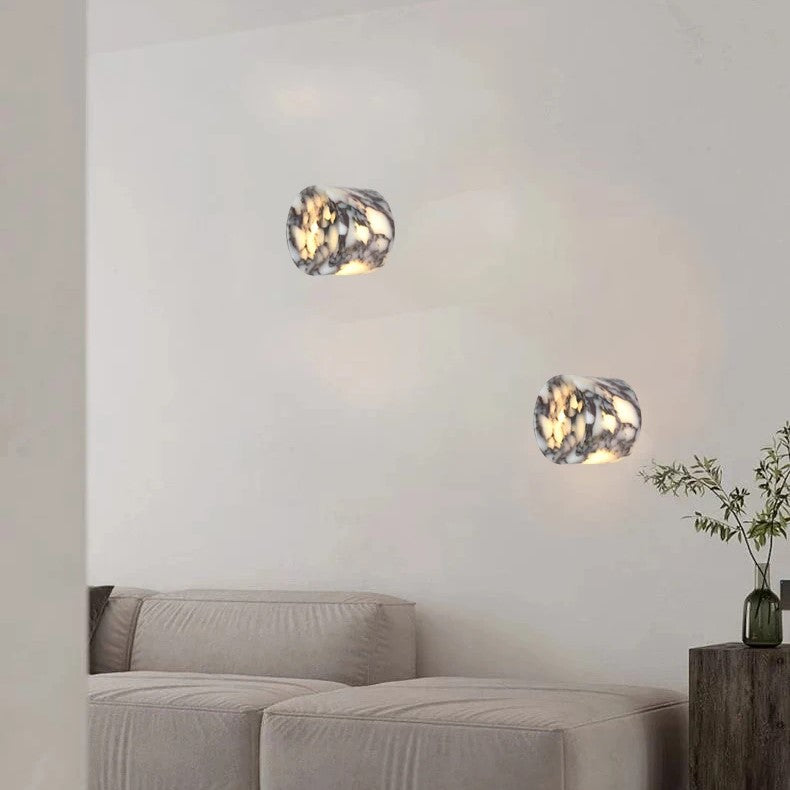 Nordic Cylindrical Marble Dot LED Wall Light