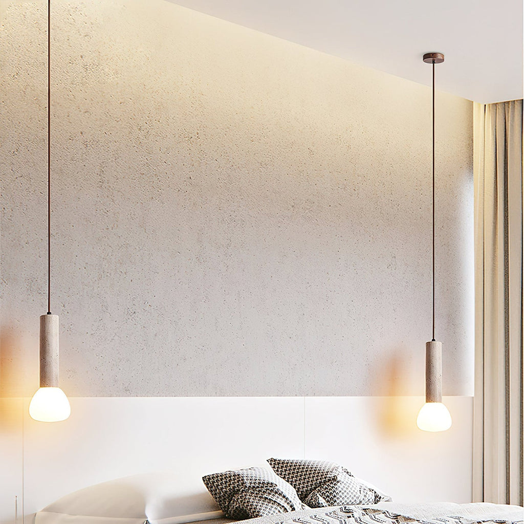 Elegant Travertine Cream Style Pendant Light