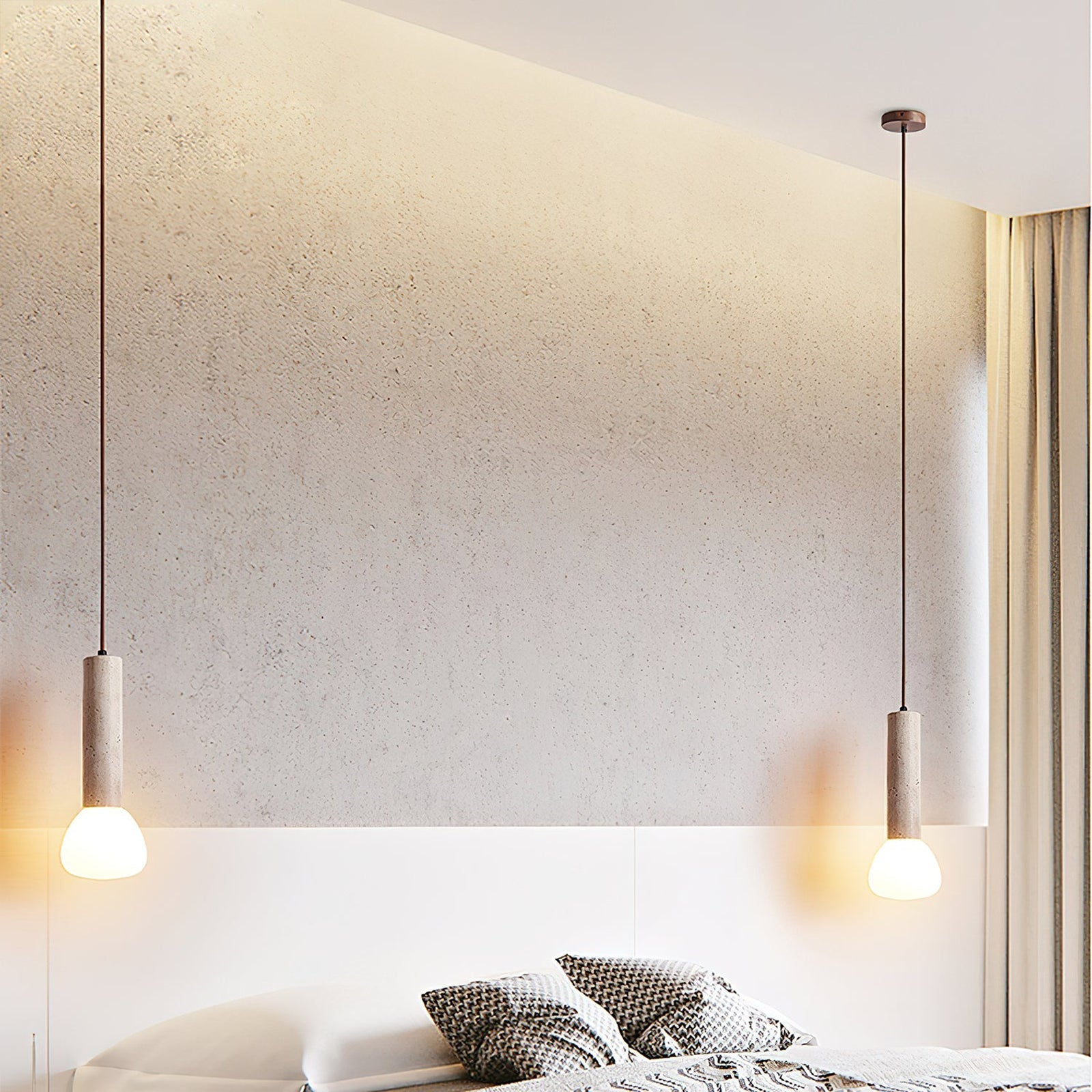 Elegant Travertine Cream Style Pendant Light