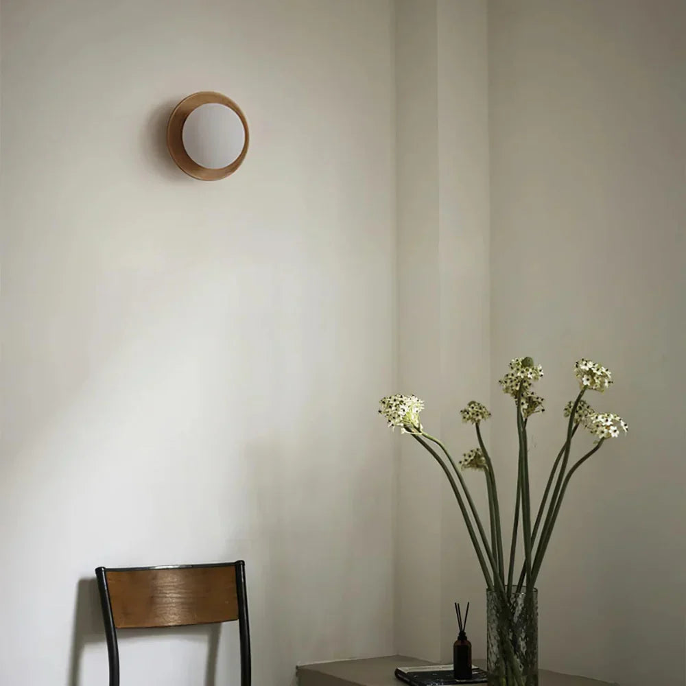 Nordic Minimalist Natural Wood LED Wall Light