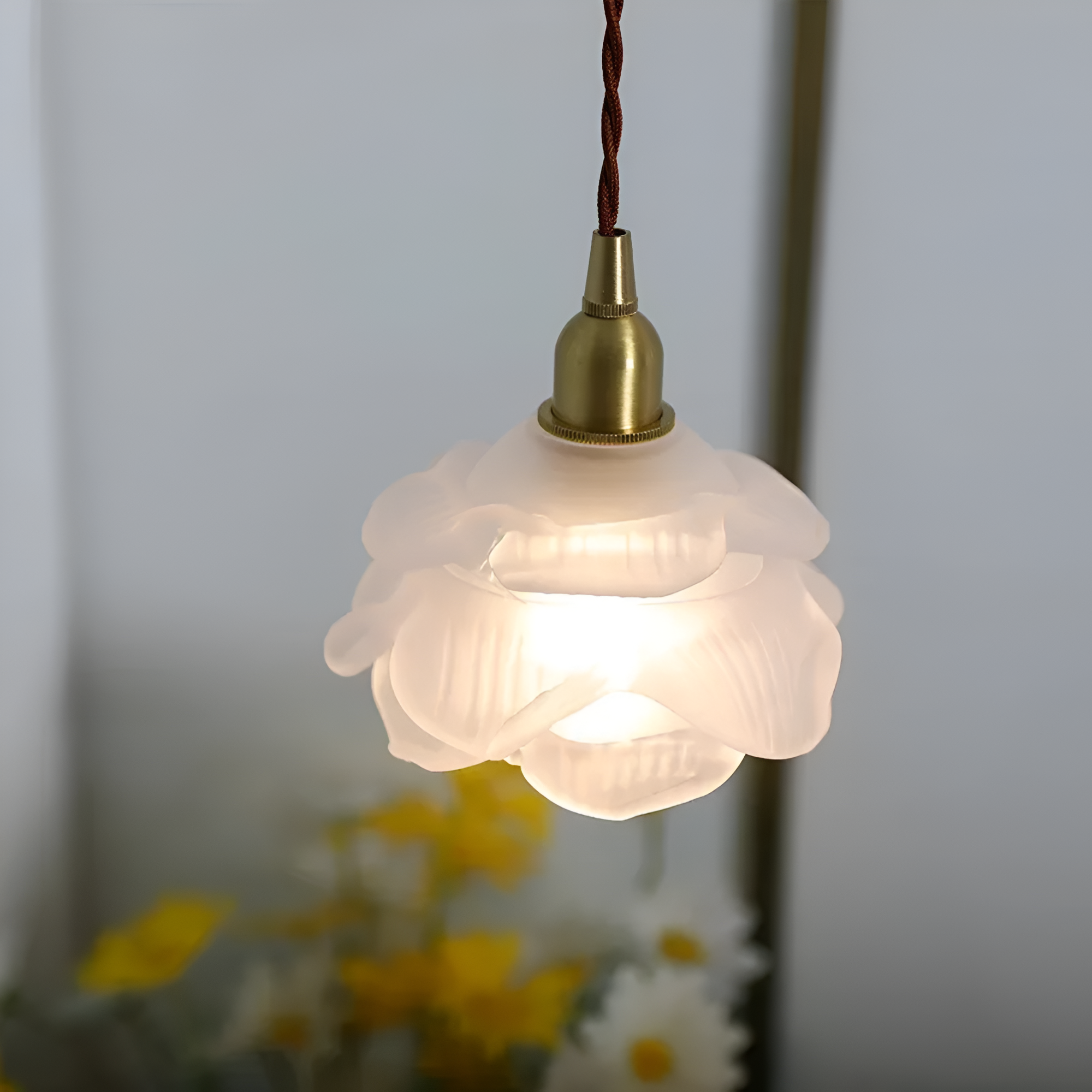 Vintage Rose Glass Pendant Light