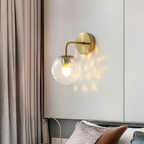 Modern Retro Rippled Glass Sphere Wall Light