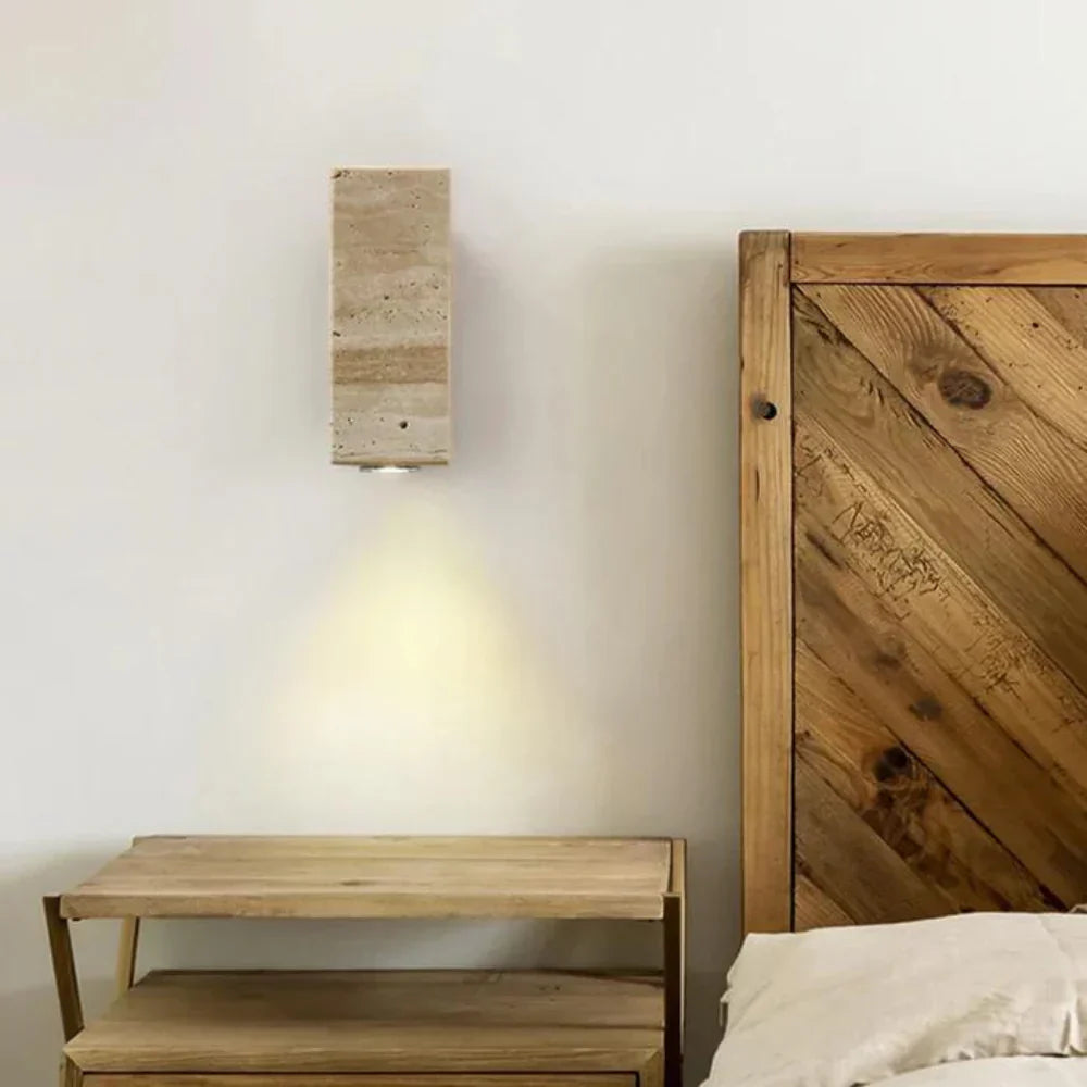 Wabi-Sabi Aura Travertine Wall Light