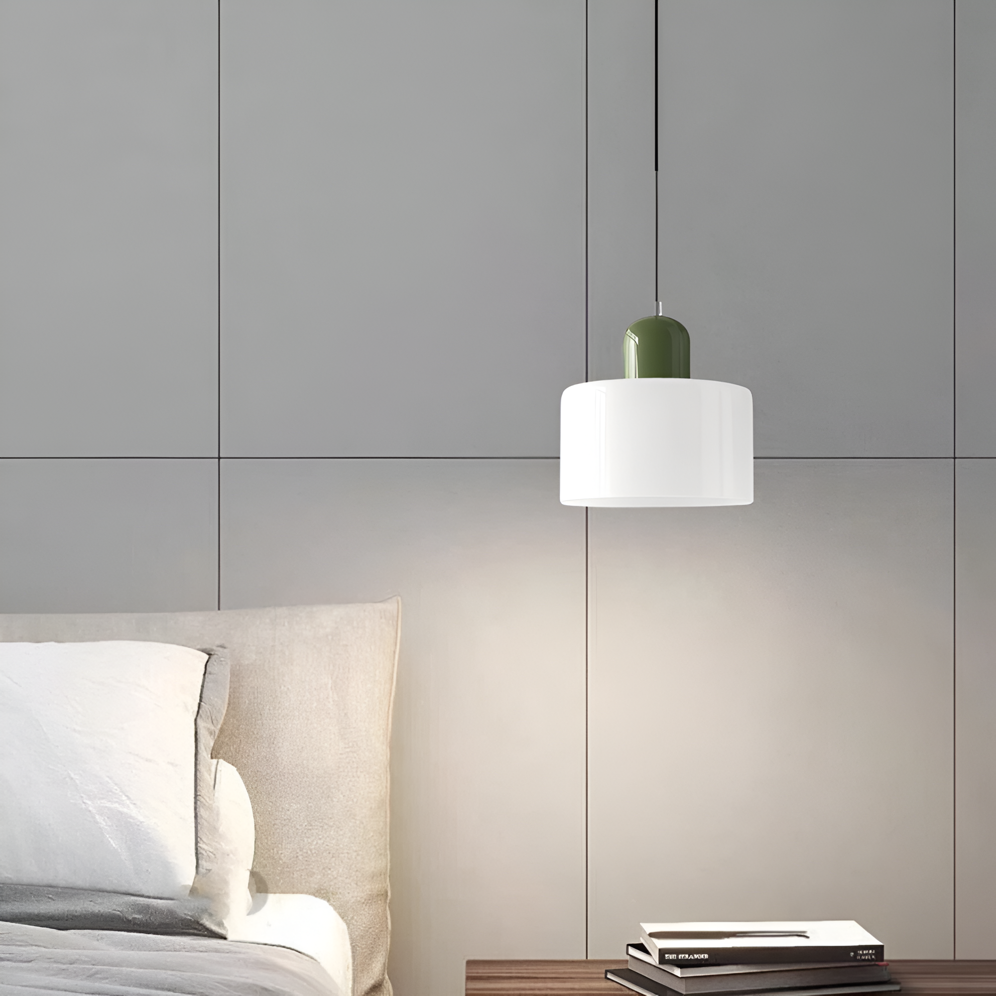 Nordic Iron Body Two-Tone Glass Pendant Light