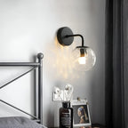 Modern Retro Rippled Glass Sphere Wall Light