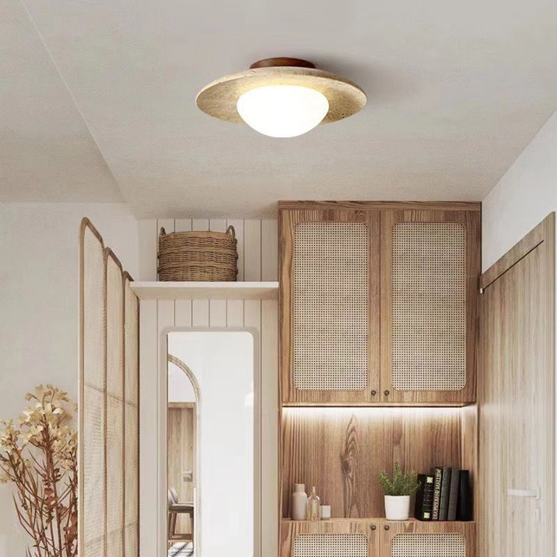 Natural Nordic Minimalist Travertine Ceiling Light