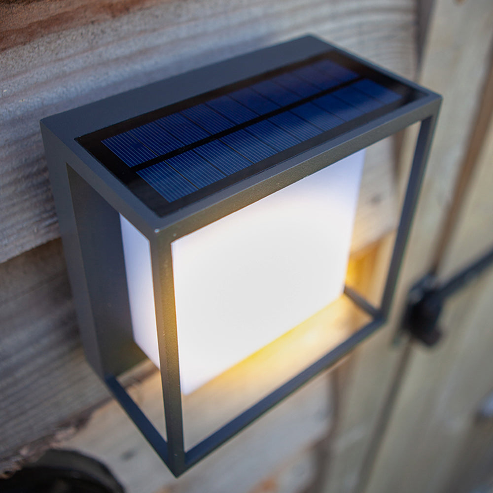 Modern Rectangular Acrylic Sensor Solar Powered IP65 Waterproof Outdoor Wall Light