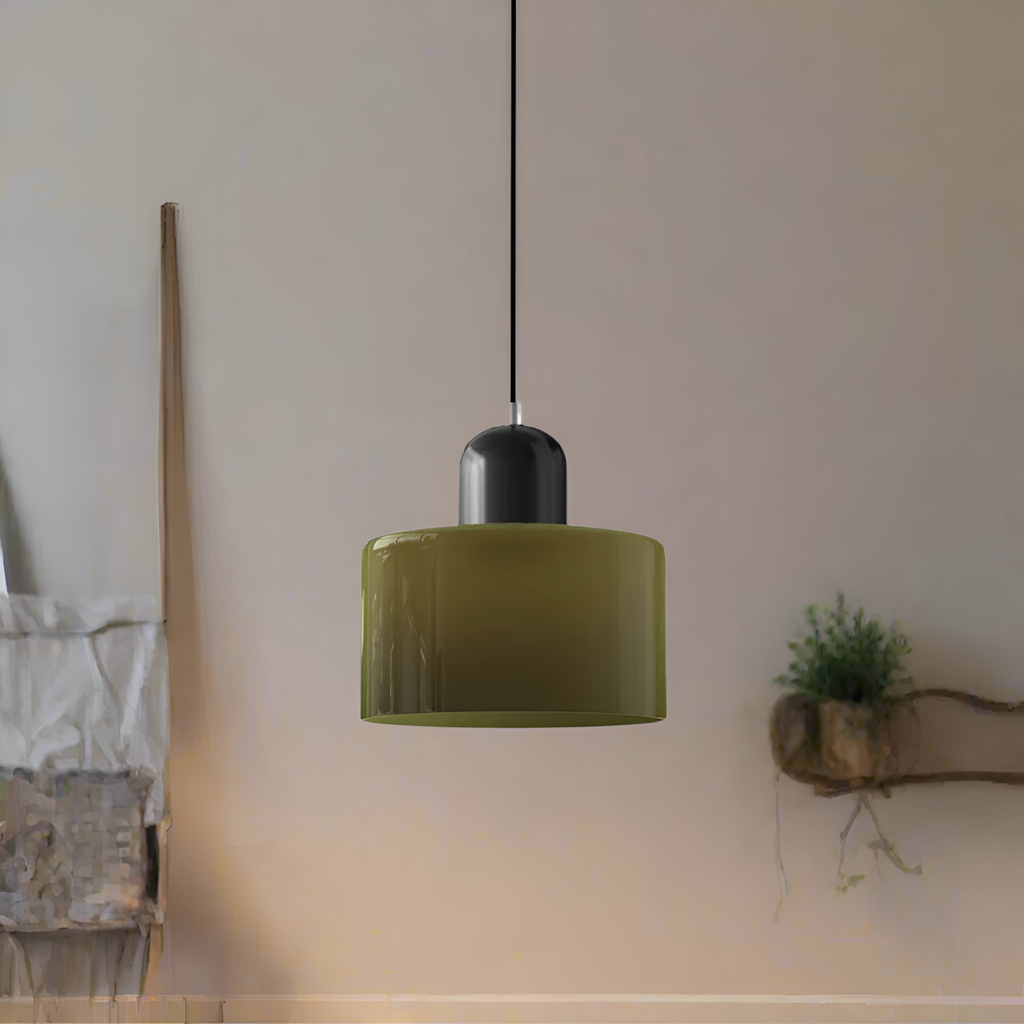Nordic Iron Body Two-Tone Glass Pendant Light