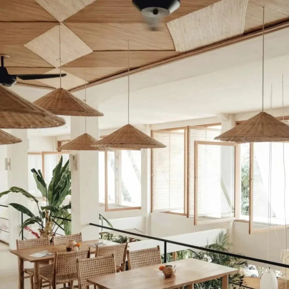 Japandi Artisan Shine Rattan Pendant Light