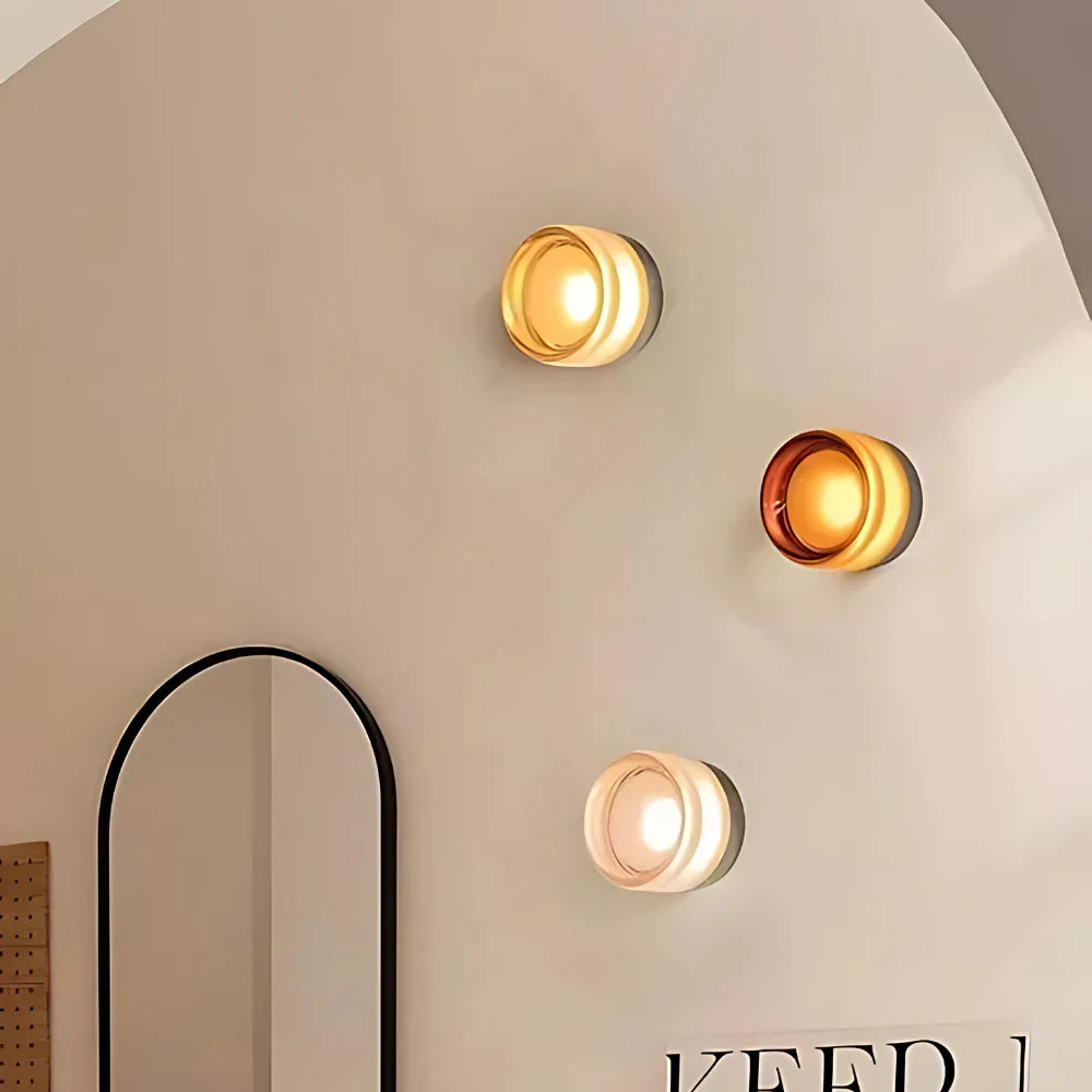 Nordic Luminous Dimple Glass Modern Wall Light