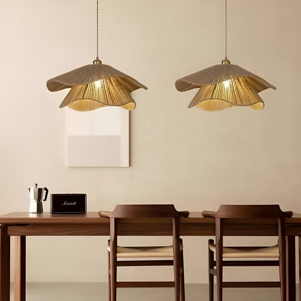 Cape Points Boho Natural Jute Fiber Pendant Light