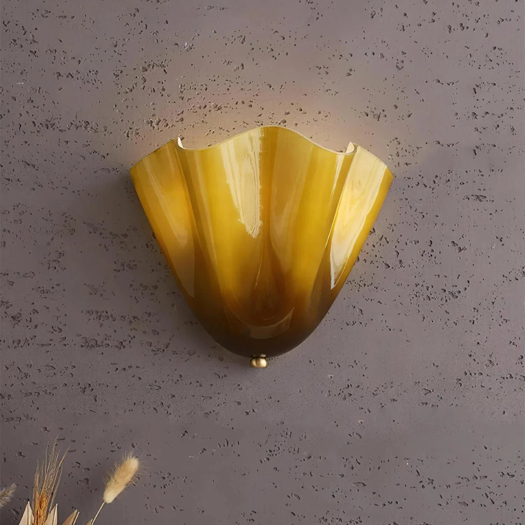 Skirt Series Retro Colored Glass Skirt Shell Wall Light