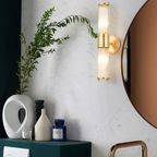 The Lumina Bloom Brass Crystal Japandi Wall Lamp