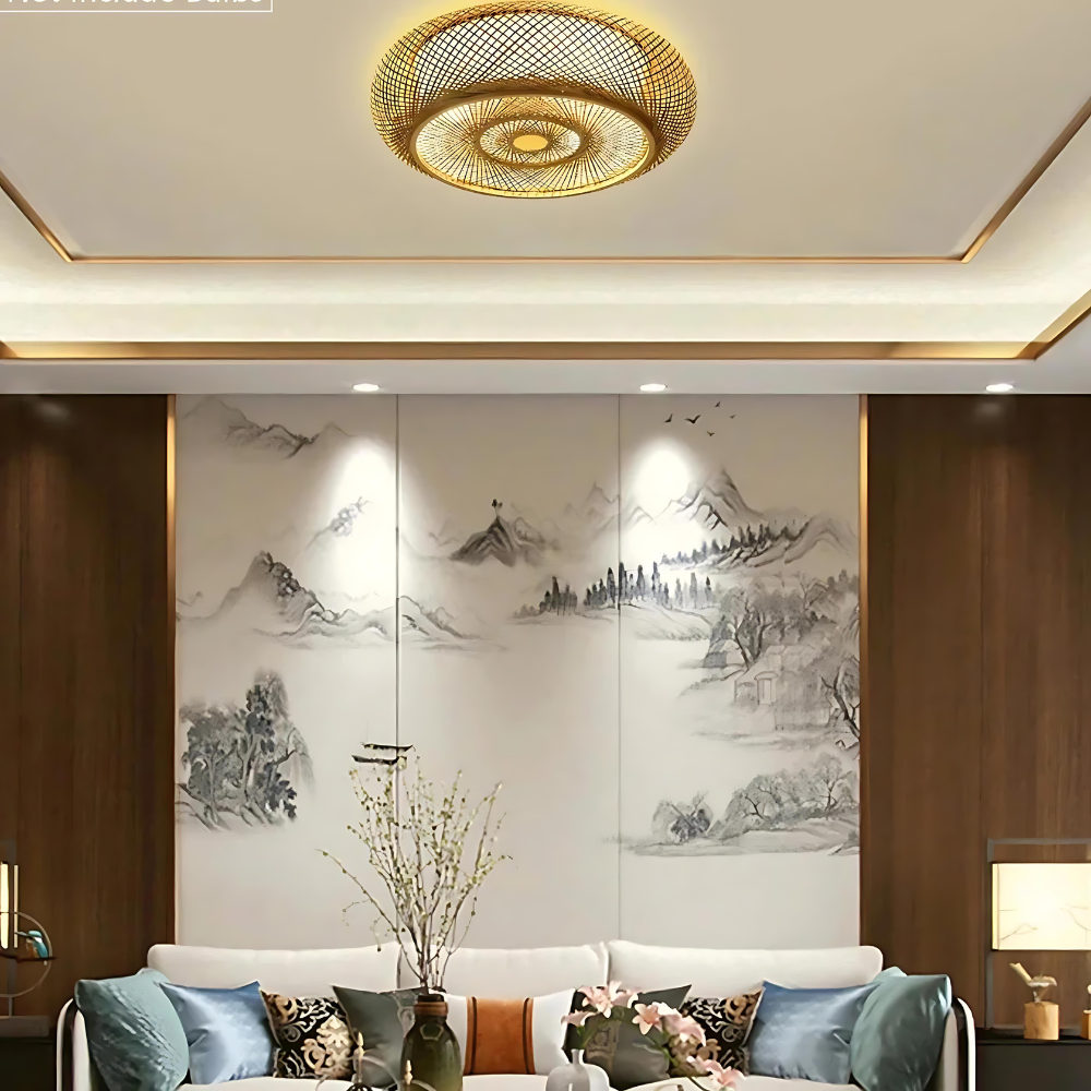Serenity Natural Bamboo Boho Ceiling Light
