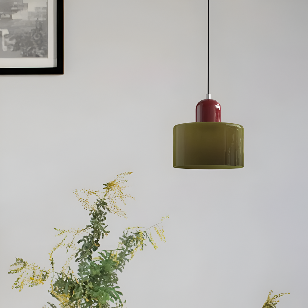 Nordic Iron Body Two-Tone Glass Pendant Light
