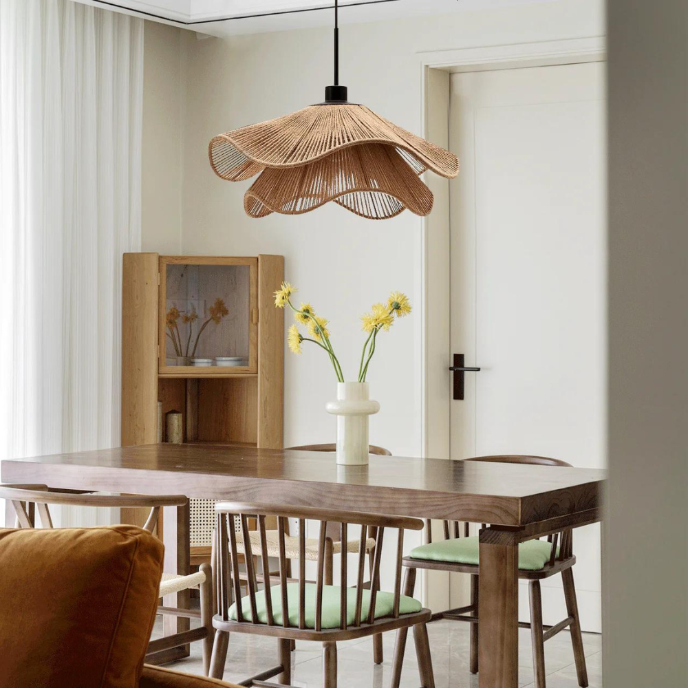Cape Points Boho Natural Jute Fiber Pendant Light
