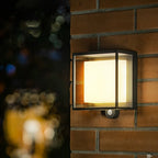 Modern Rectangular Acrylic Sensor Solar Powered IP65 Waterproof Outdoor Wall Light