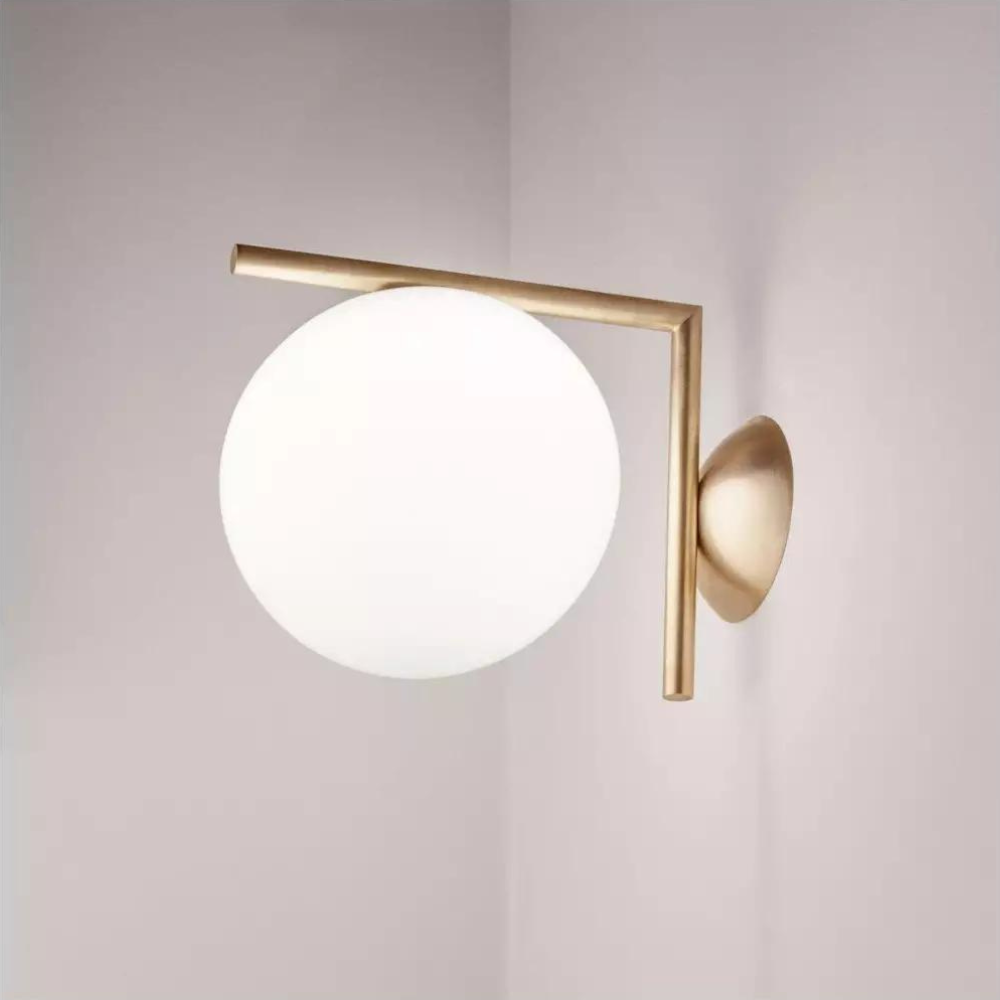 Calla Hanging Glass Globe Nordic Brass Wall Light
