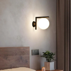 Calla Hanging Glass Globe Nordic Brass Wall Light