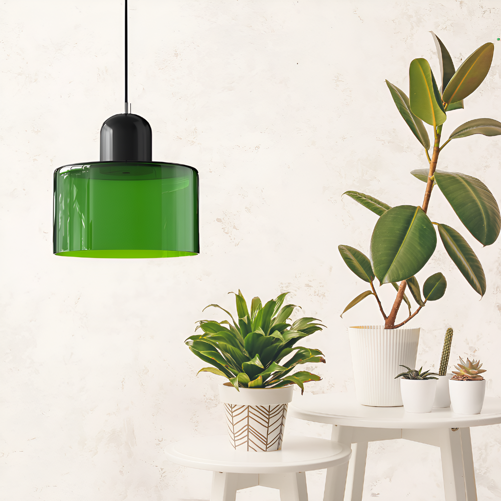 Nordic Iron Body Two-Tone Glass Pendant Light