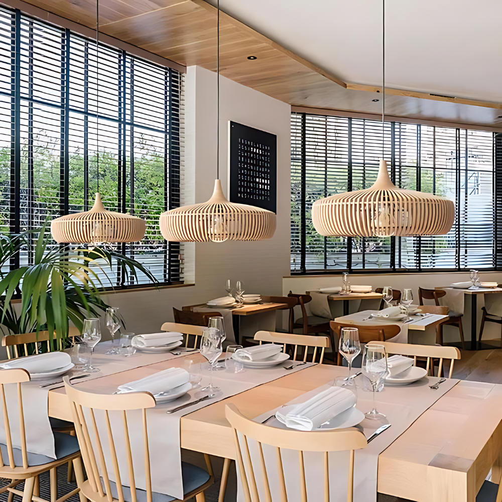Asahi Japandi Solid Wood Pendant Light