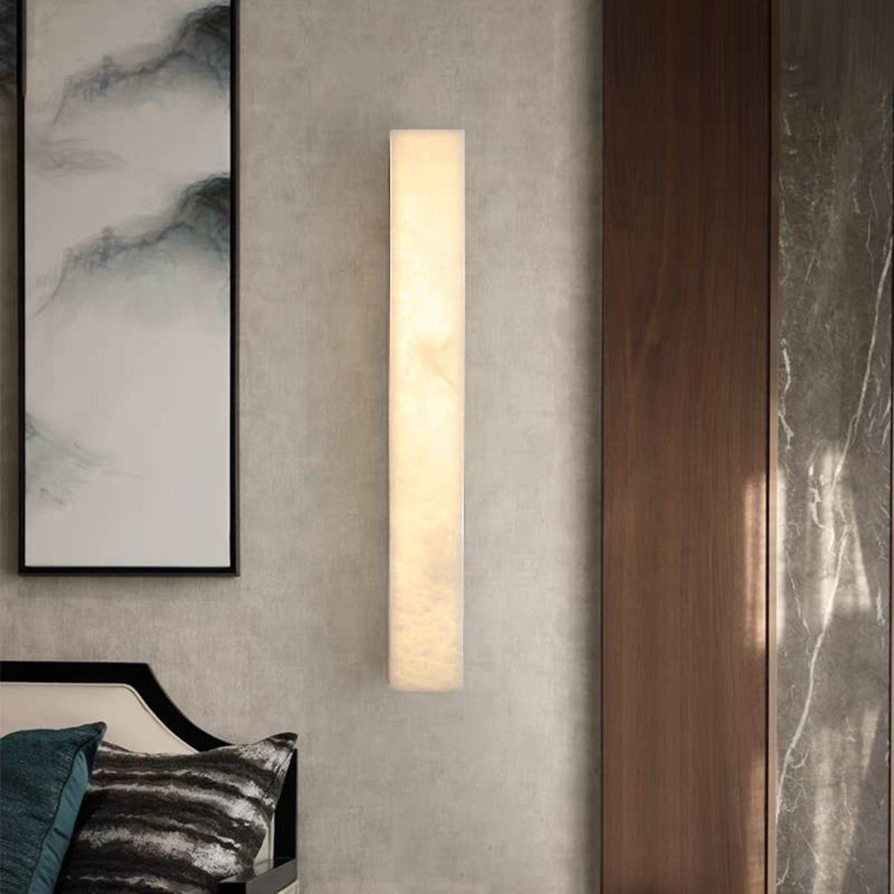 Edge Modern Rectangular Alabaster Outdoor Wall Light