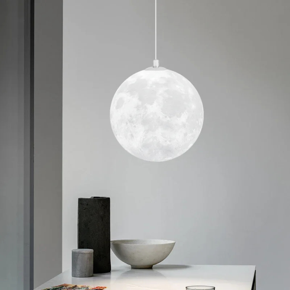 Lunar Glow Modern Glass Pendant Light