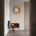 Retro Ceramic Style Resin Round Japandi LED Wall Light