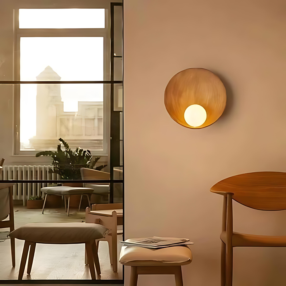 Serenity Modern Resin Japandi Metal Wall Lamp
