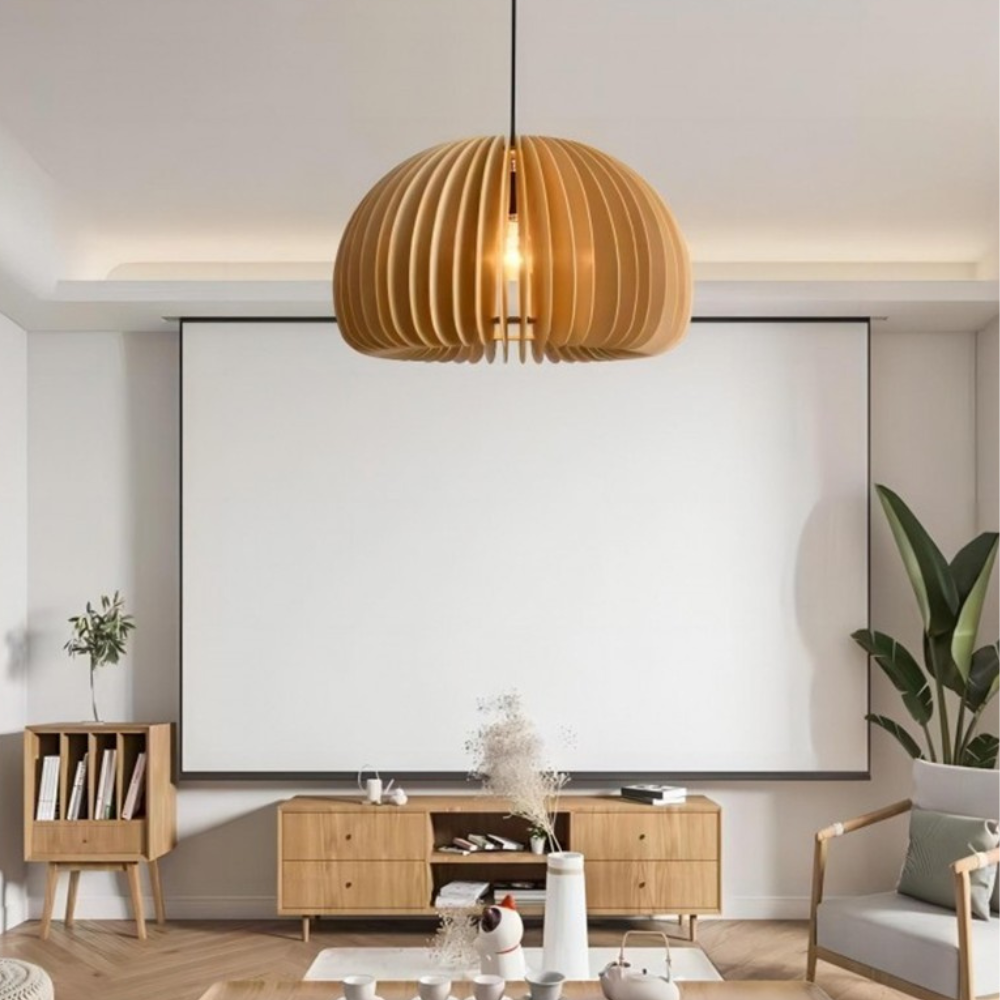 The Wood Pumpkin Sparkle Pendant Light