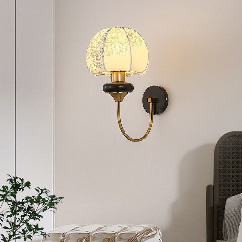 Traditional Pattern Fabric Wall Light