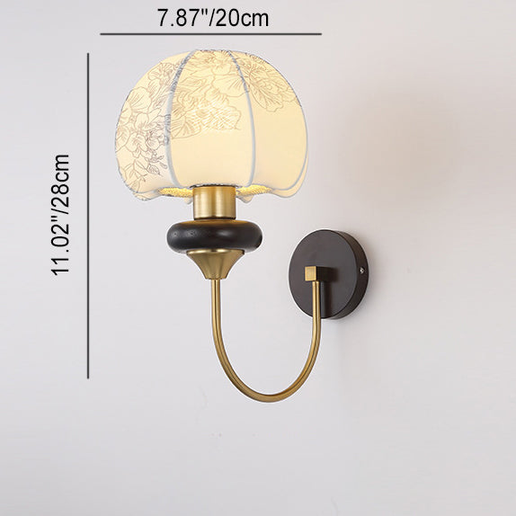 Traditional Pattern Fabric Wall Light