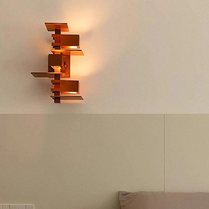 Creative Brick Red Wooden Wall Light