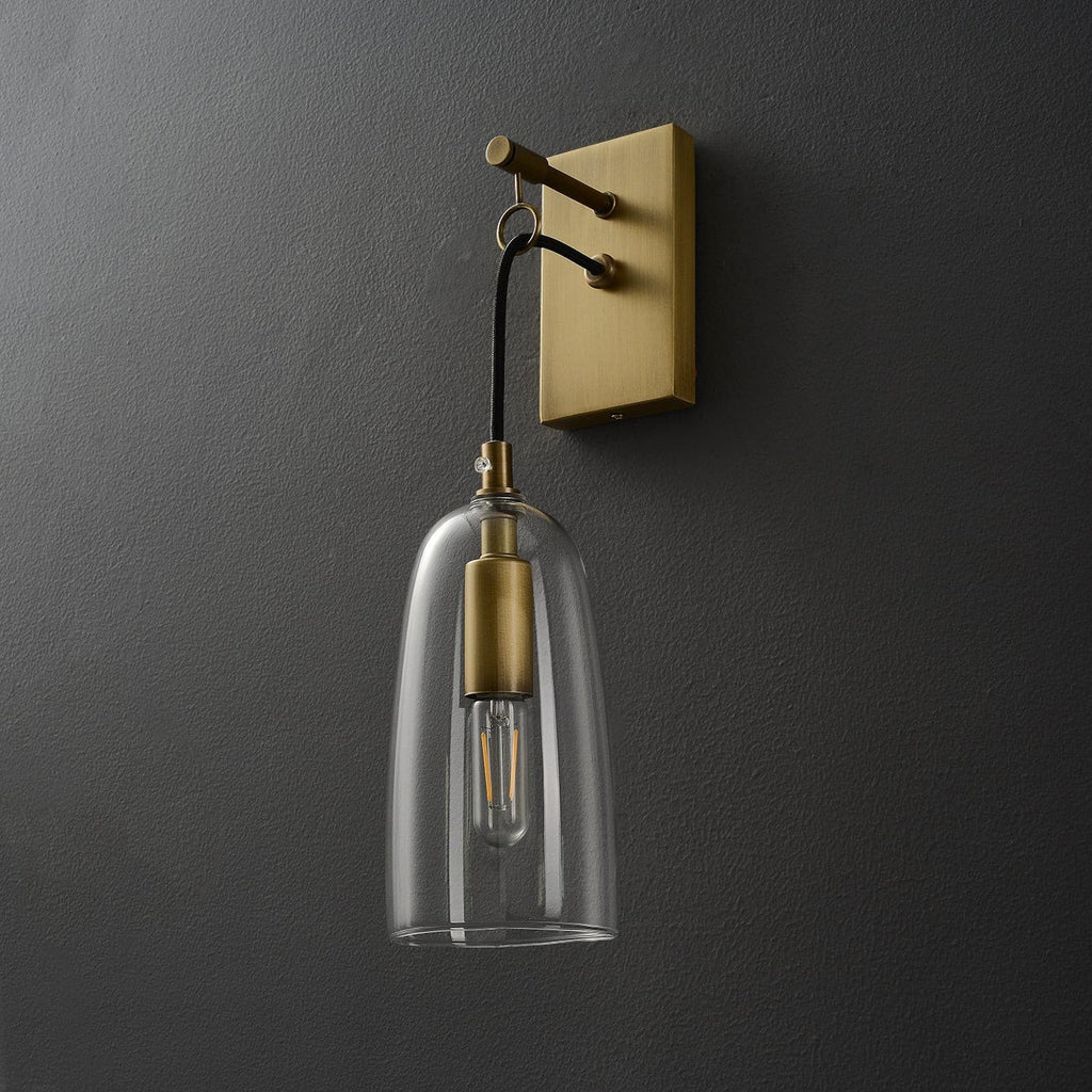 Designer Copper Transparent Glass Wall Light