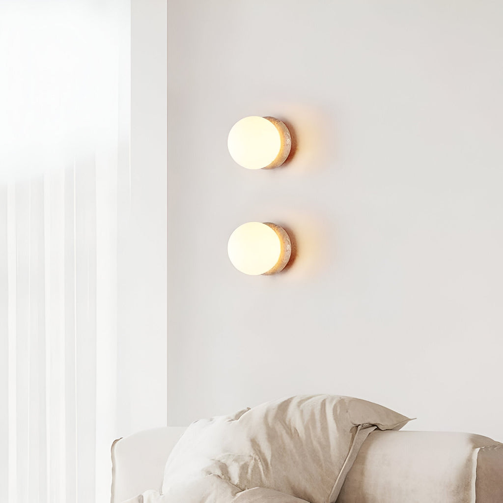 Asteroid Travertine Outdoor Wall Light