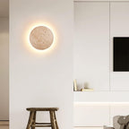 Amber Loft Travertine Round Sconce Wall Light