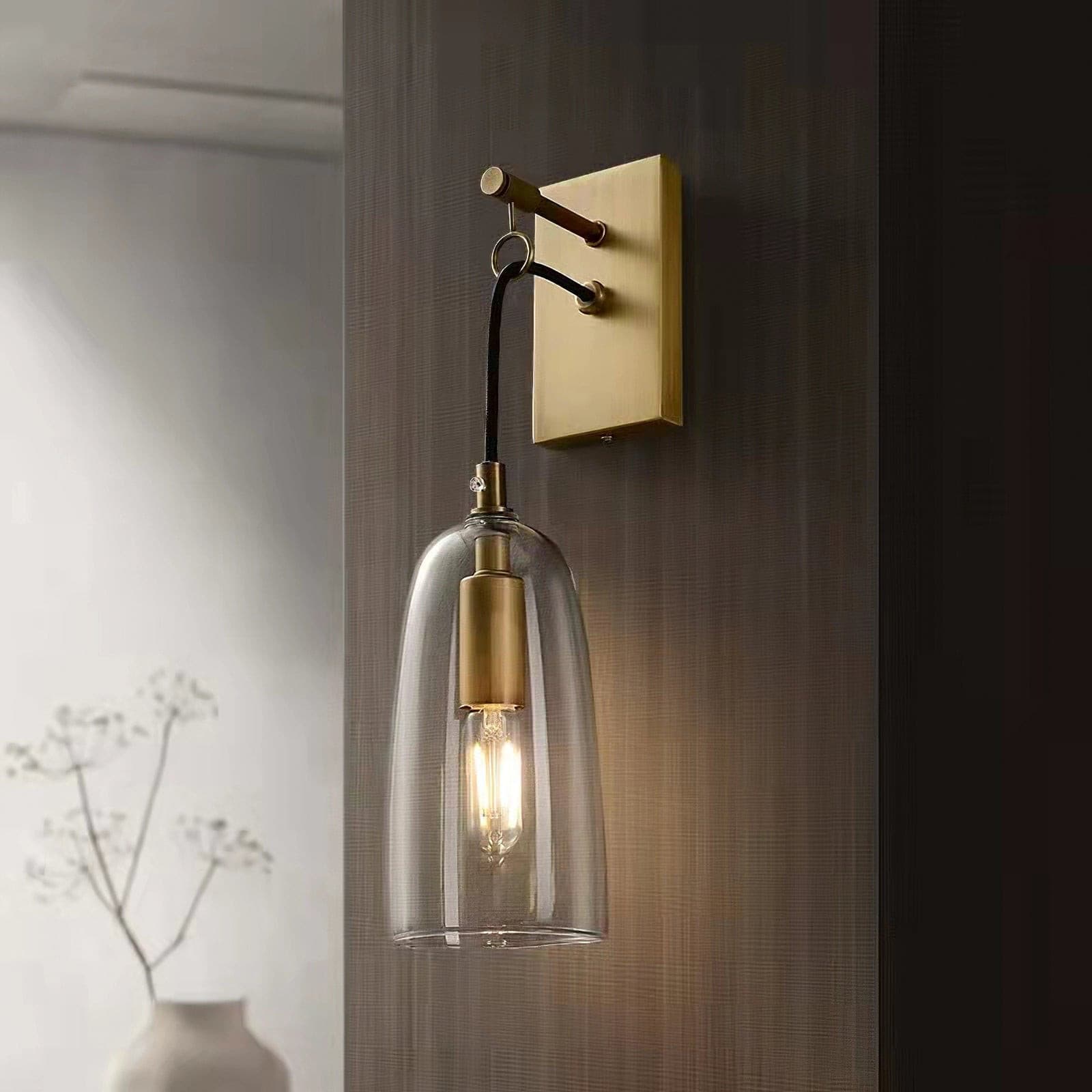 Designer Copper Transparent Glass Wall Light