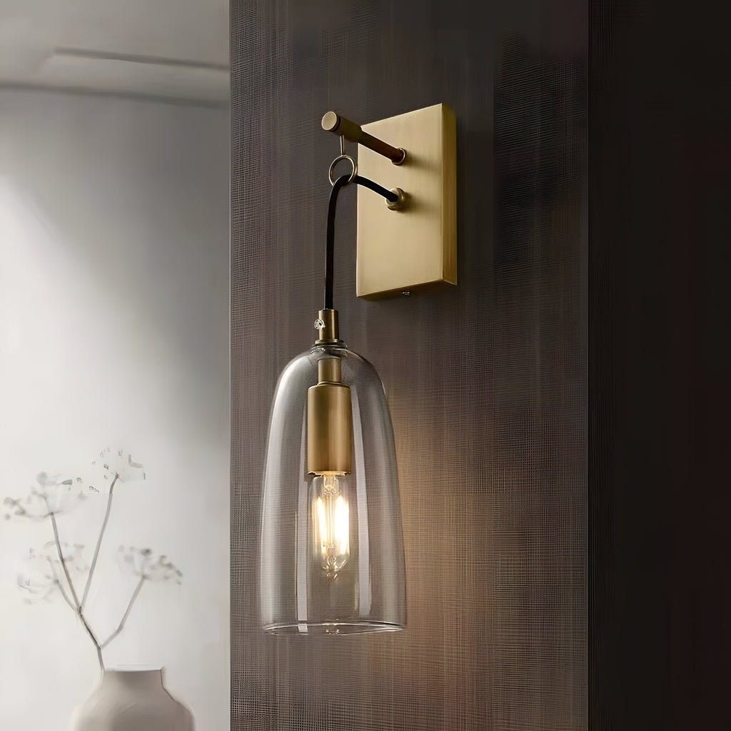 Designer Copper Transparent Glass Wall Light