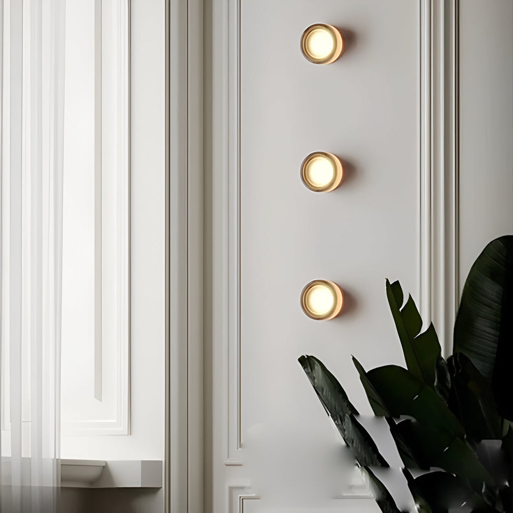 Nordic Luminous Dimple Glass Modern Wall Light