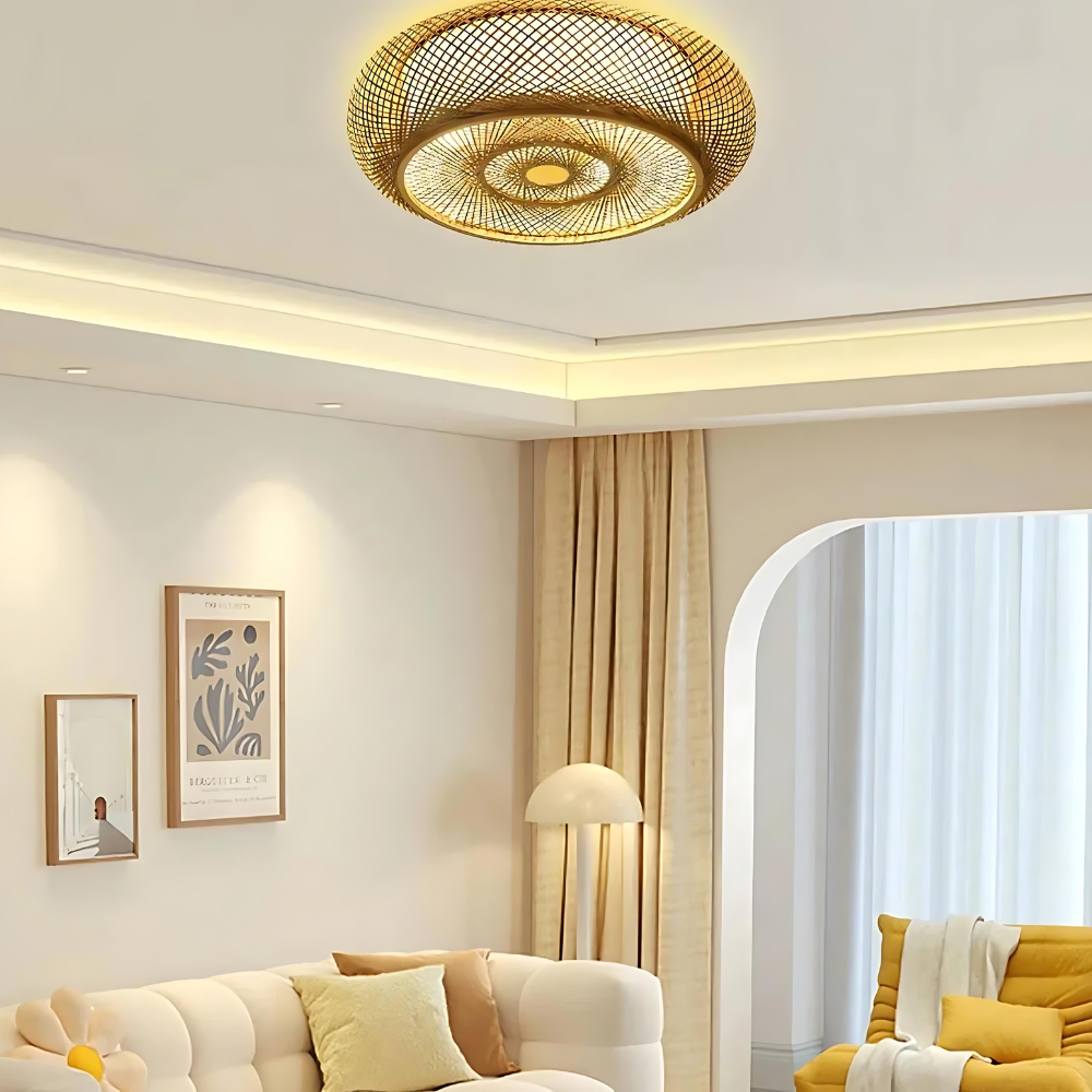 Serenity Natural Bamboo Boho Ceiling Light