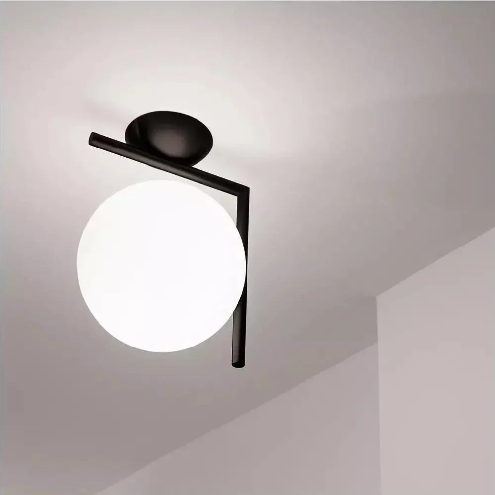 Calla Hanging Glass Globe Nordic Brass Wall Light