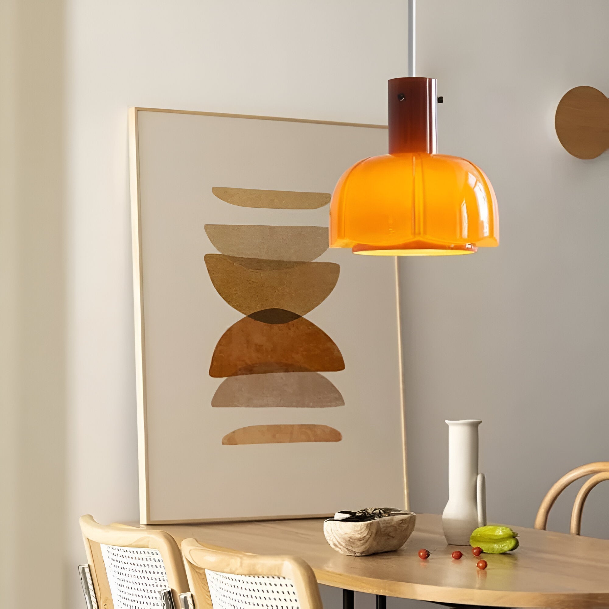 Nordic Flower Shaped Glass Pendant Light